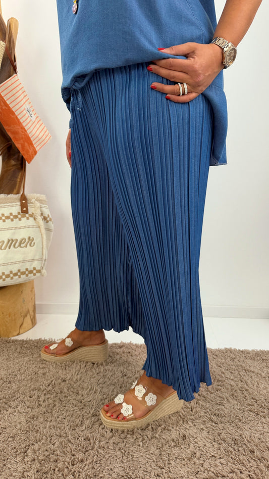 Modische Plissee-Hose im Jeans-Look (42-46)