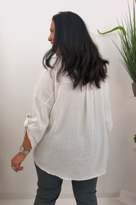 Stylisches Shirt mit Print in Weiß (42-46)