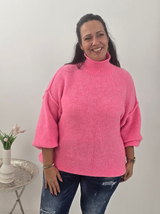 Lässiger Oversize-Pullover in Candy Rosa (38-46)