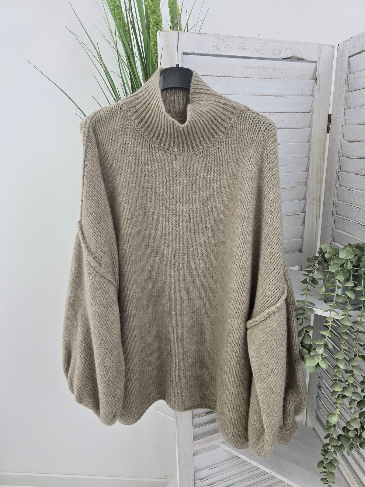 Lässiger Oversize-Pullover in zeitlosem Sand (38-46)