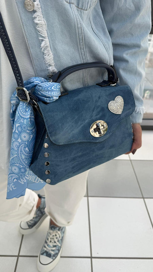 Schal Viereck-Tuch in Hellblau/Weiß