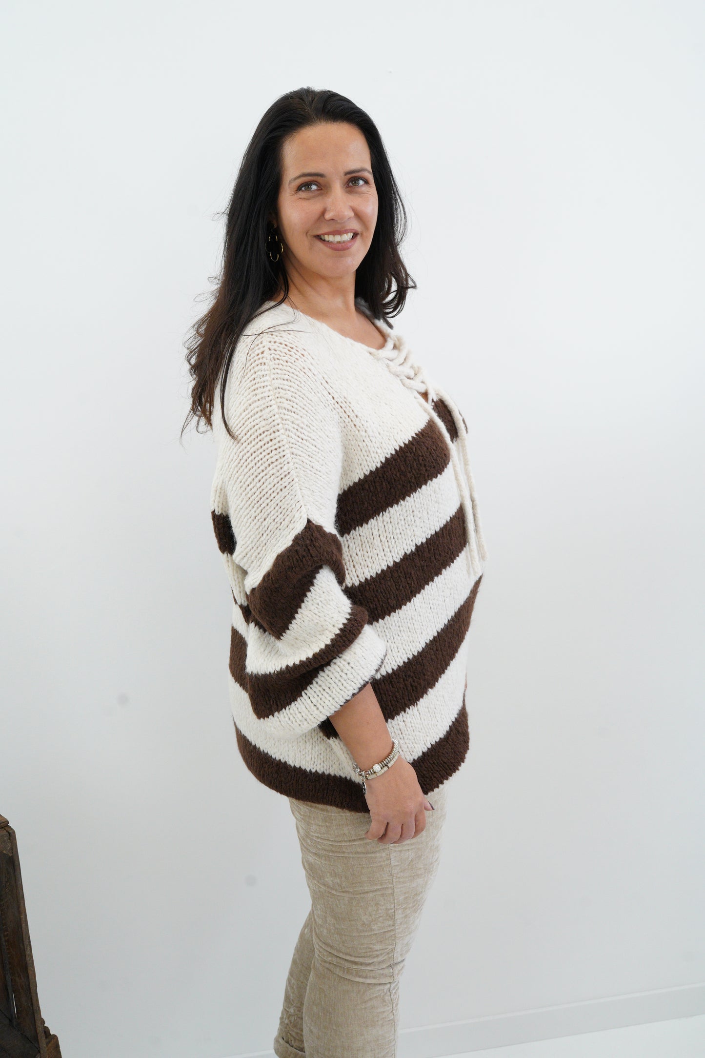 Pullover in Beige-Schoko (42-46)