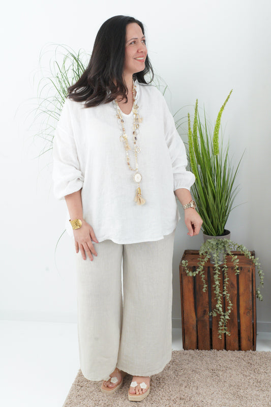 Leinenbluse in Weiß (42-46)