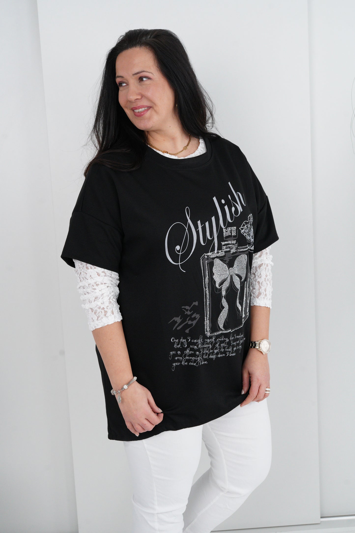 Sweatshirt in Schwarz (42-46)