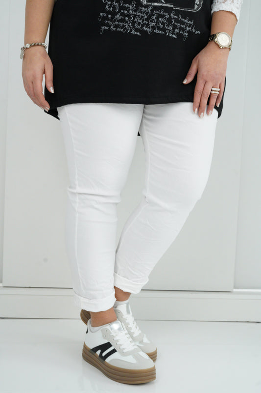 Joggpant in Weiß (42-46+)