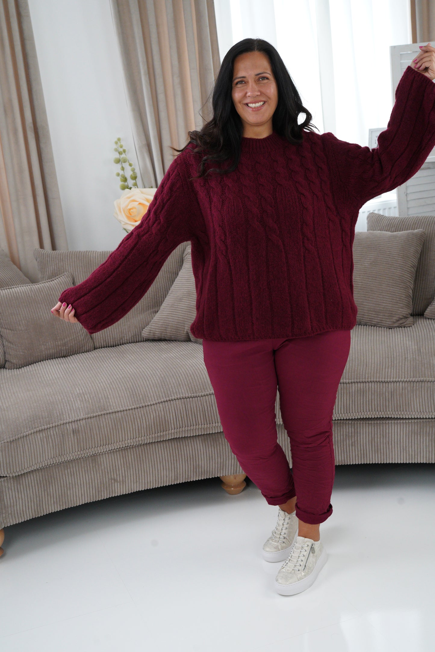 Pullover in Bordeaux (40-44+)