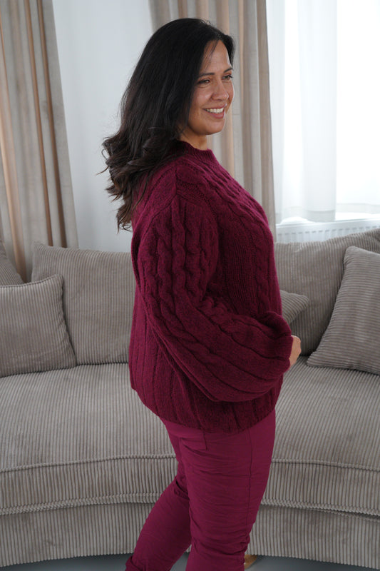 Pullover in Bordeaux (40-44+)
