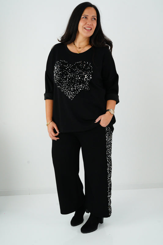 Sweatshirt in Schwarz (42-46)