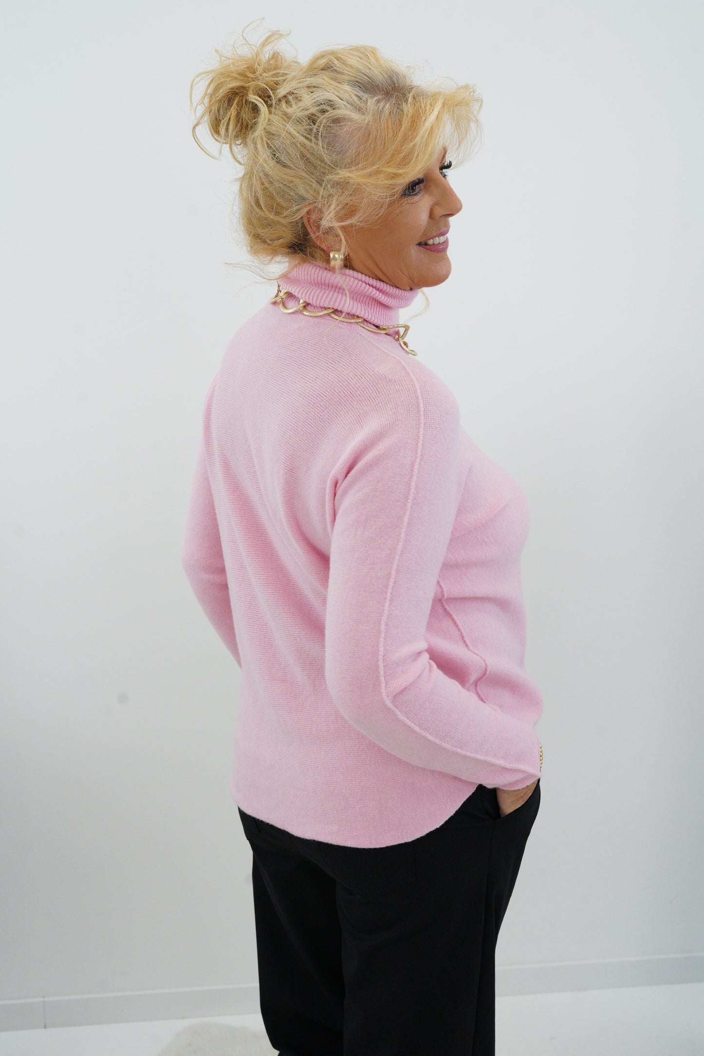 Rollkragen Pullover in Rosa (38-42+)