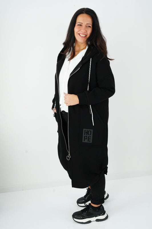 Sweat Mantel in Schwarz (40-44)