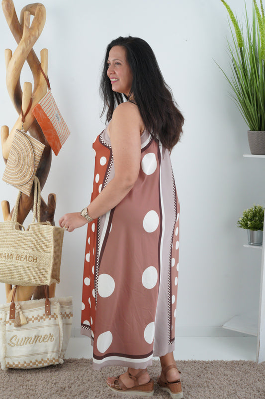 Kleid in Taupe-Schoko (36-42+)