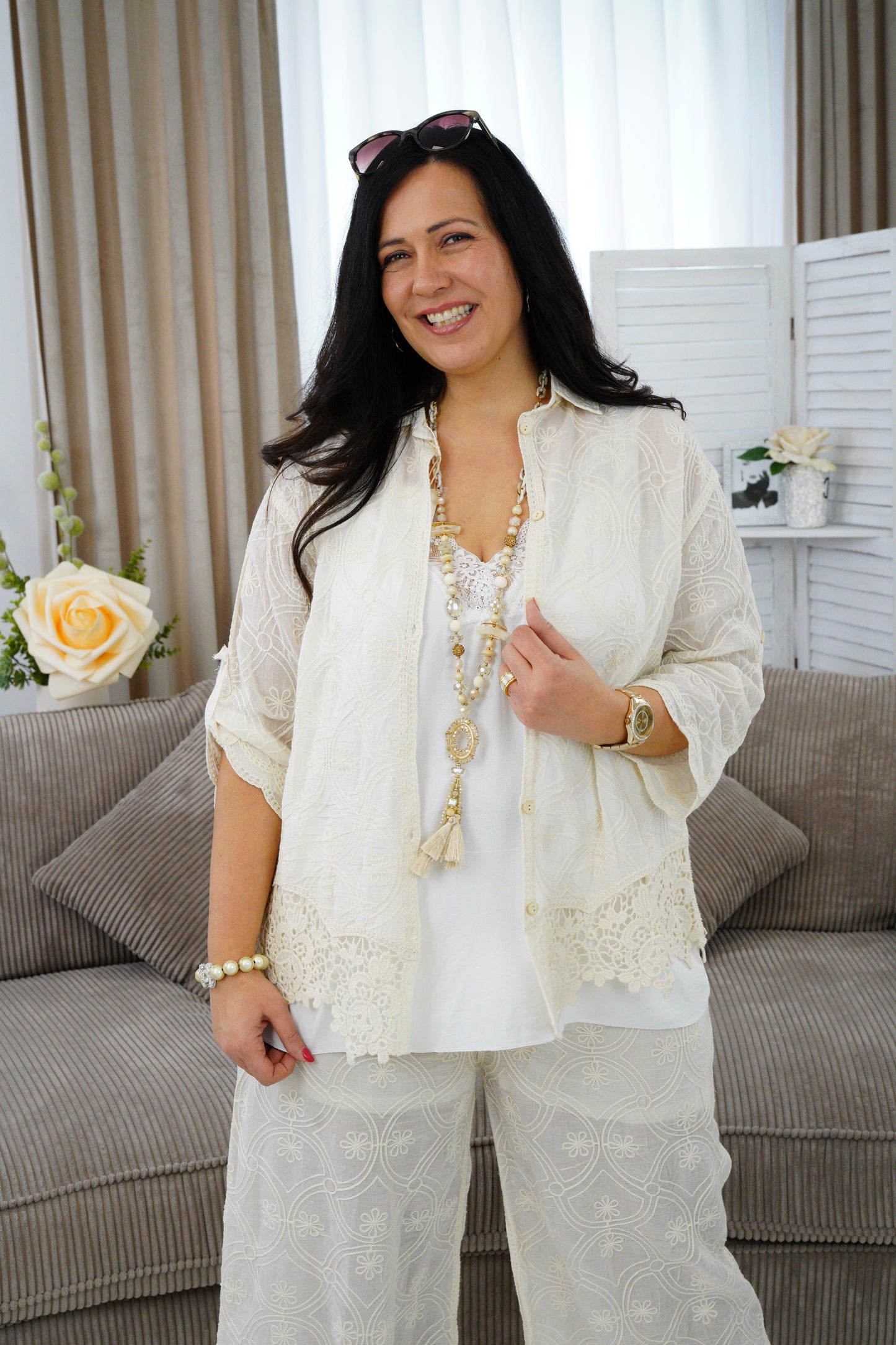 Bluse in beige (38-42+)