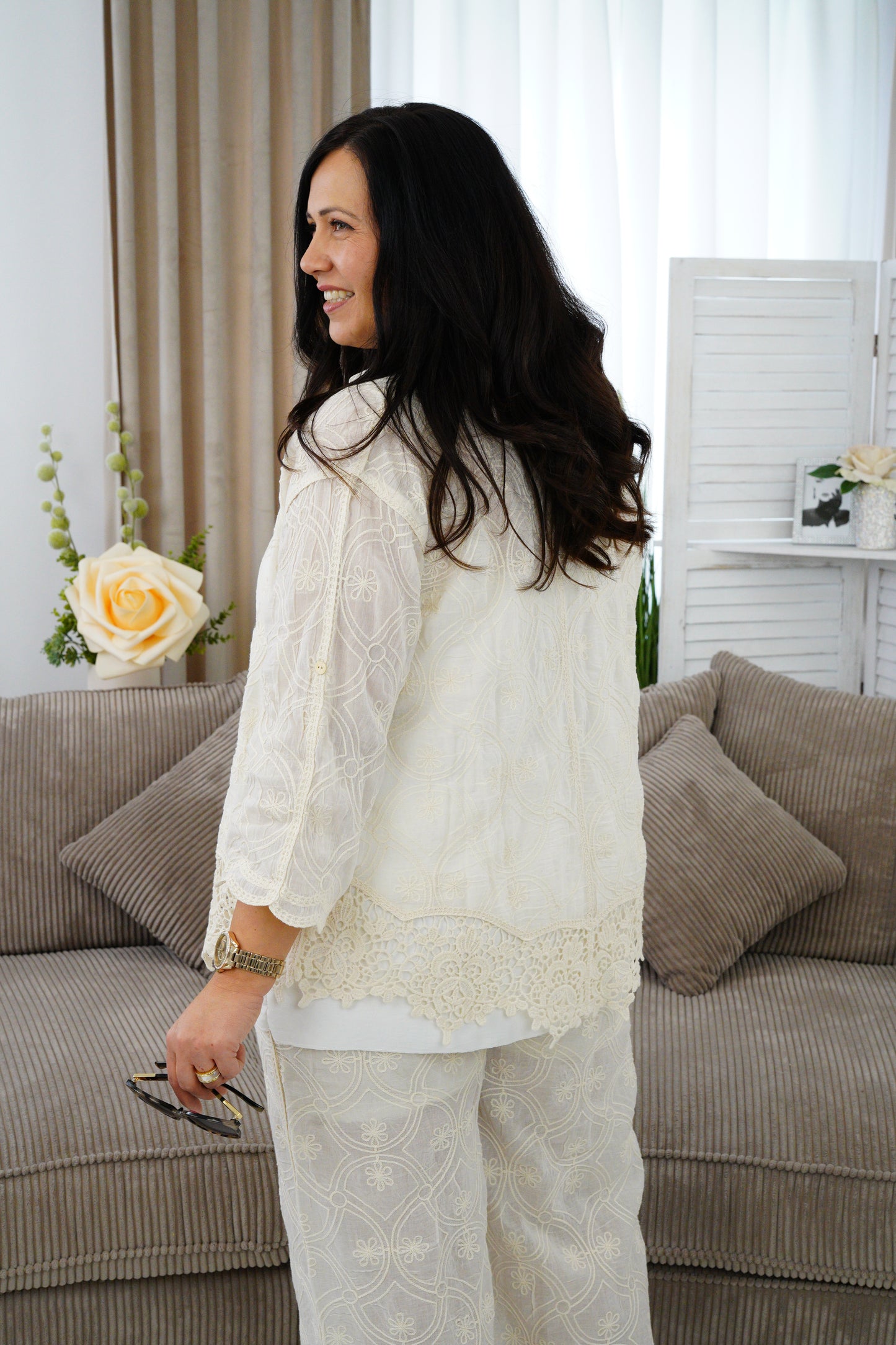 Bluse in beige (38-42+)