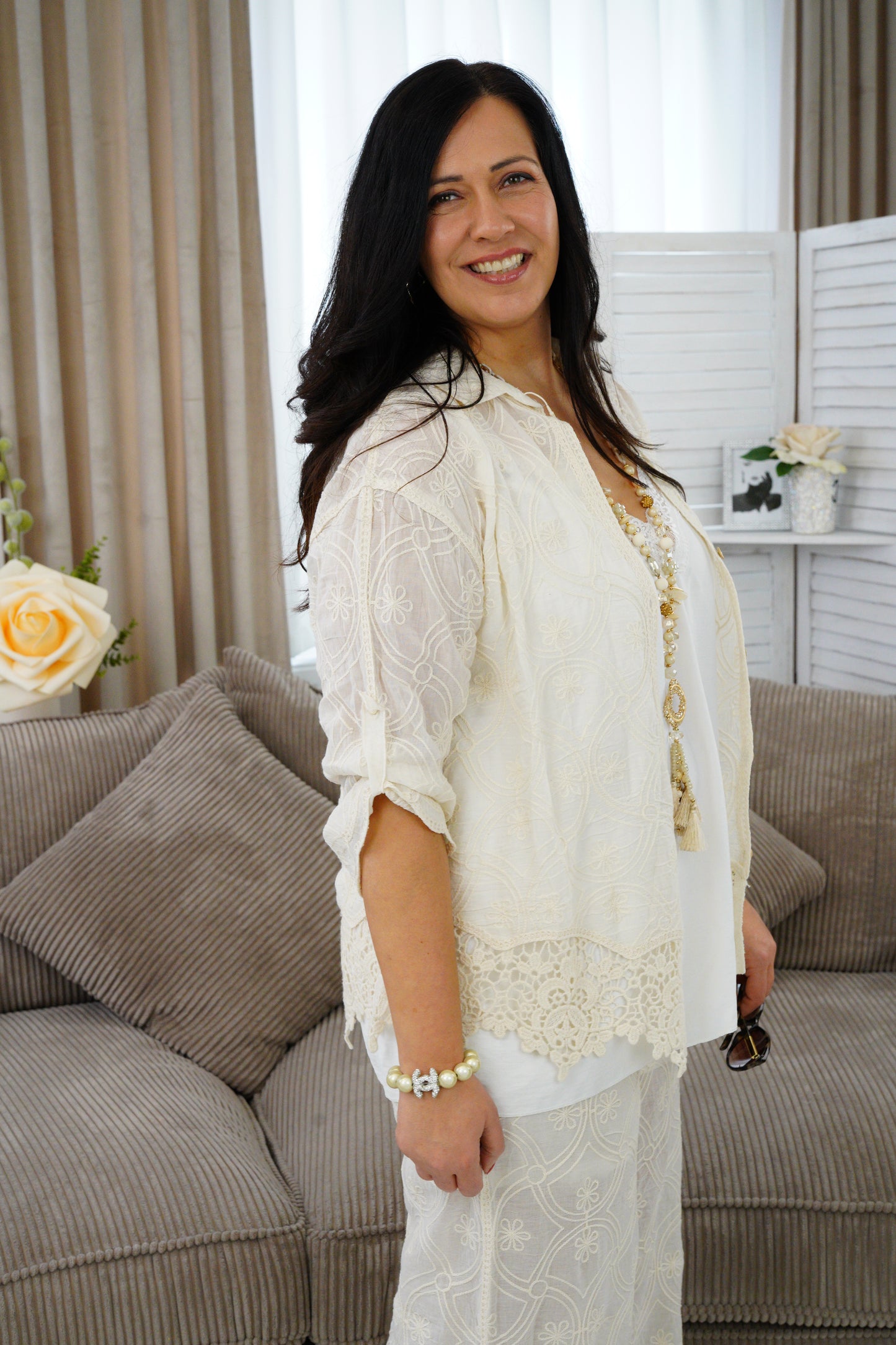 Bluse in beige (38-42+)