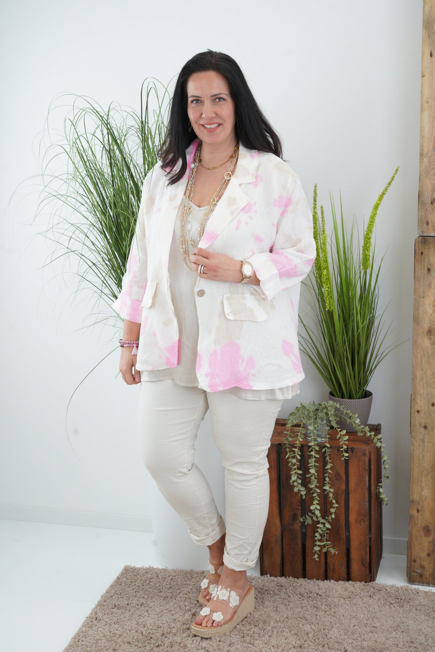 Blazer Off-White mit Neon (40-44)