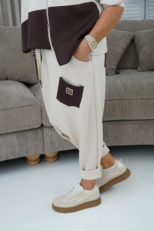 Sarong Hose in Beige-Schoko (38-44)