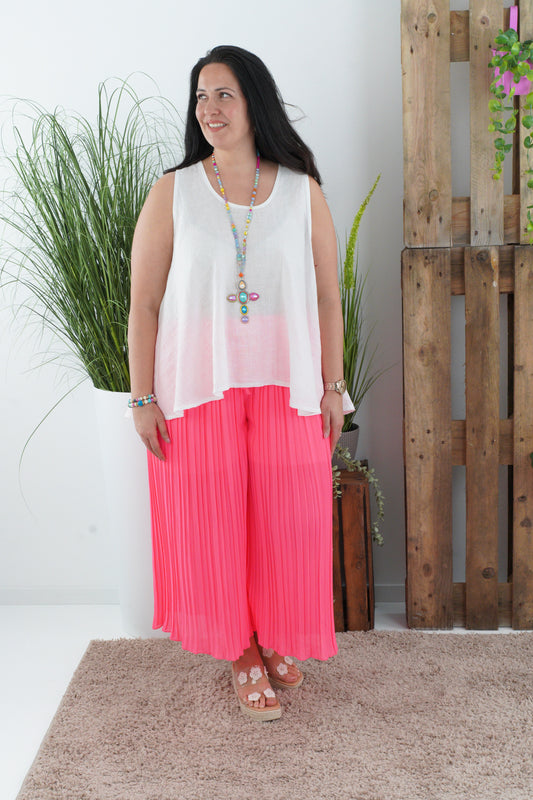 Leinen Top in Weiß (40-46)