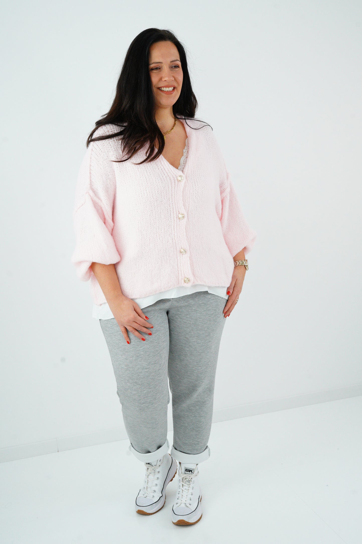 Strickjacke in Rose (38-44)