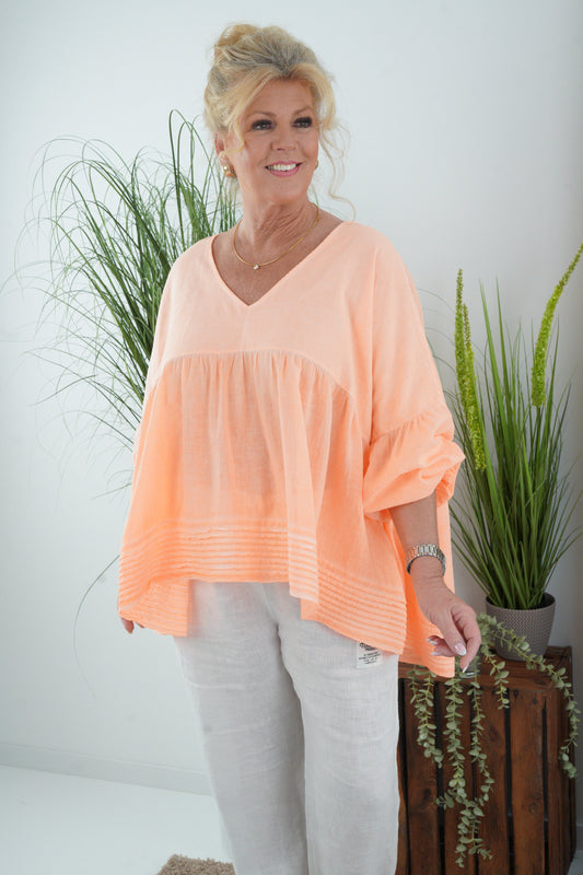 Bluse in Neon- Mandarin (38-44)