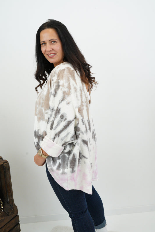 Sweatshirt in Batik-Bunt (42-48)