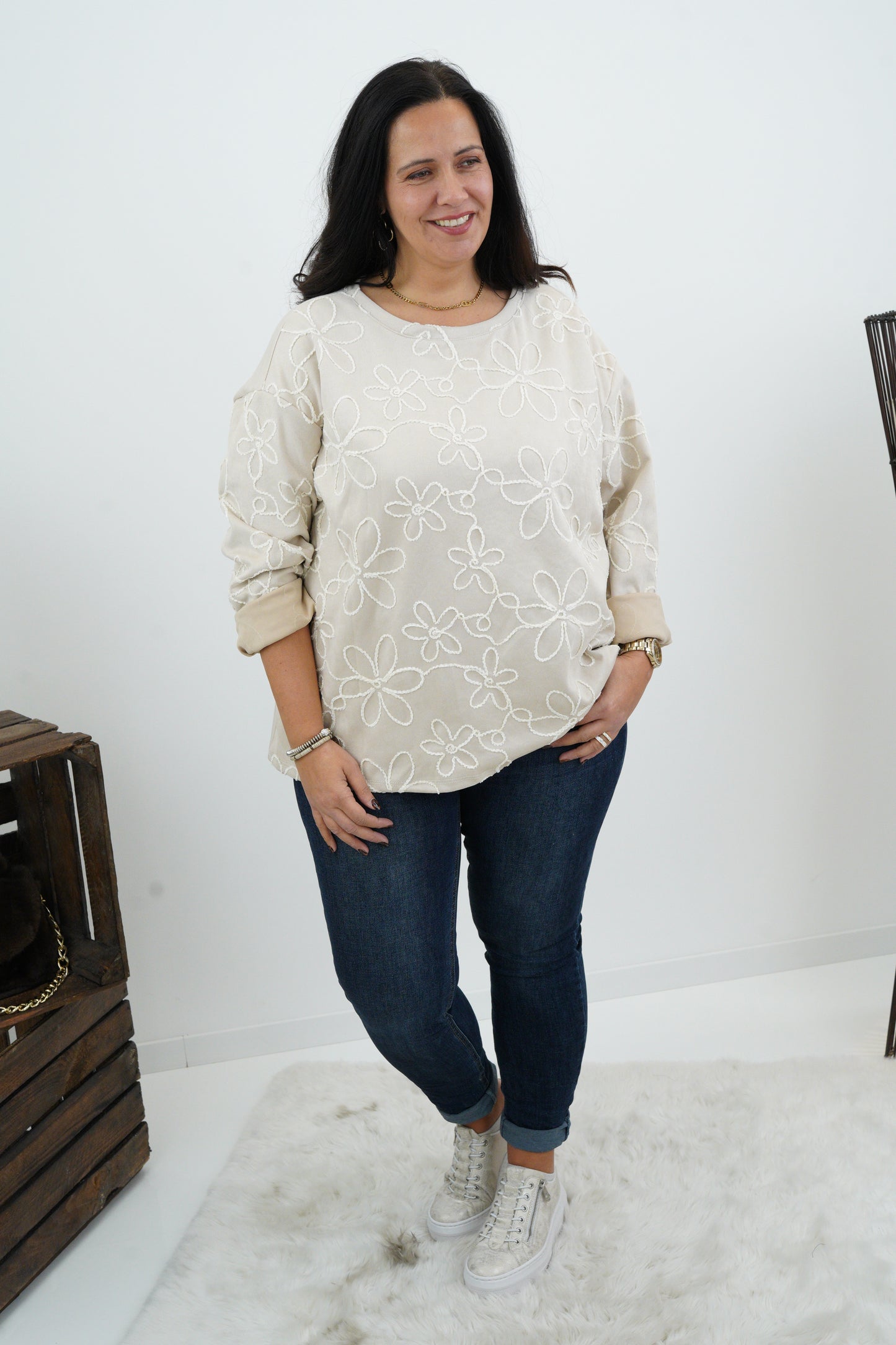 Sweatshirt in Beige (42-46)