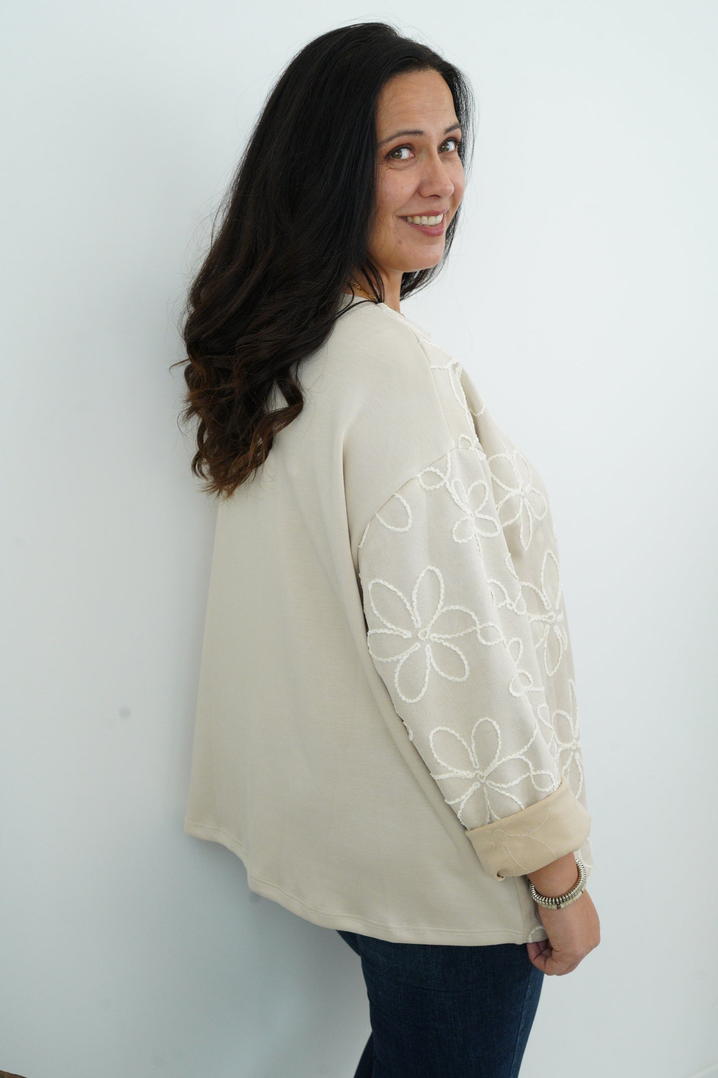 Sweatshirt in Beige (42-46)