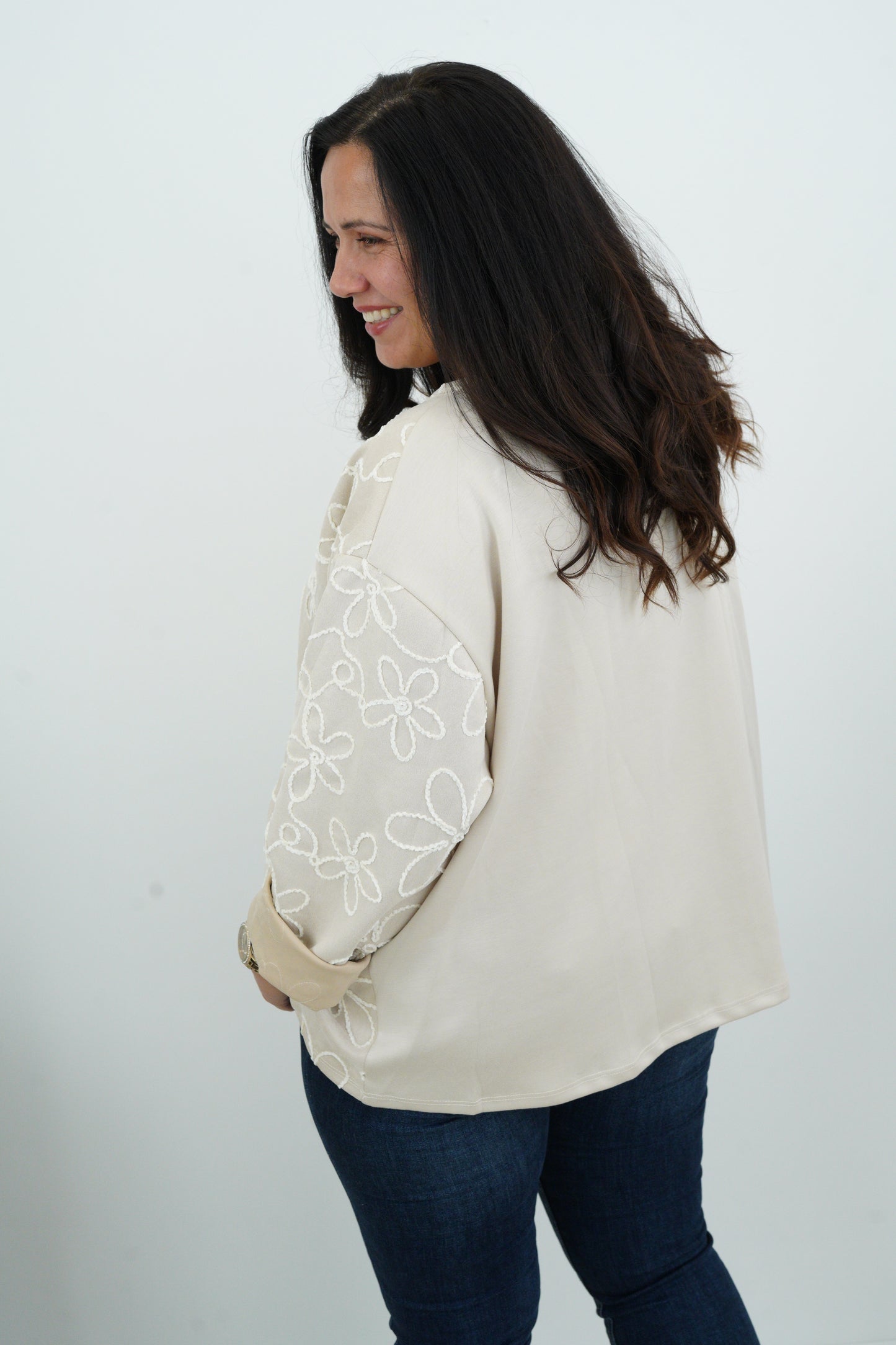 Sweatshirt in Beige (42-46)