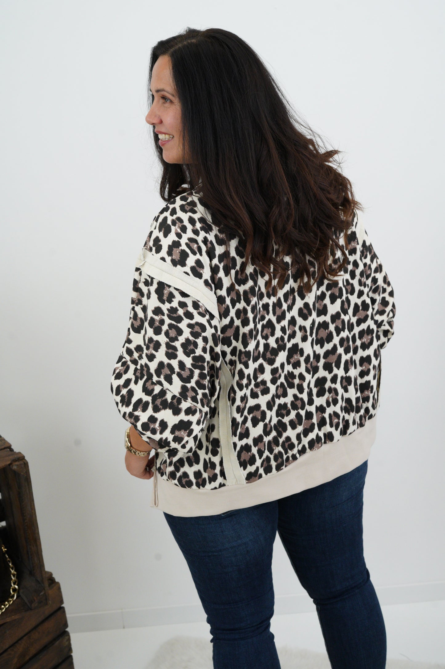 Sweatshirt in Leo-Beige (40-46)
