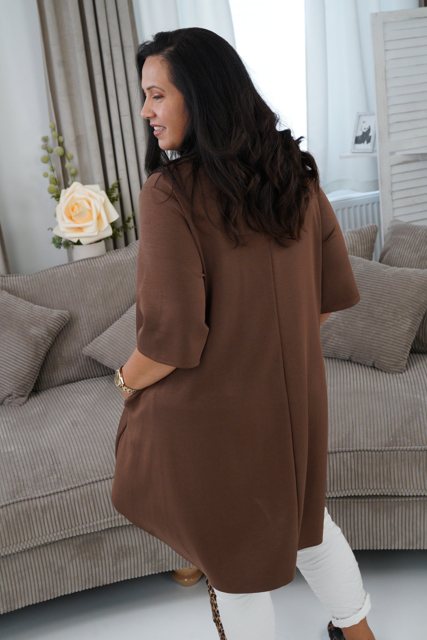 Long Shirt in Schoko (40-44)
