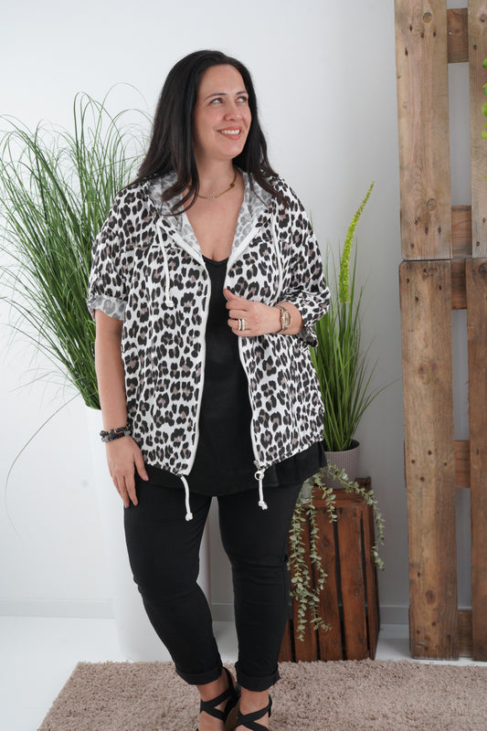 Jacke in Weiß-Leo (40-46)