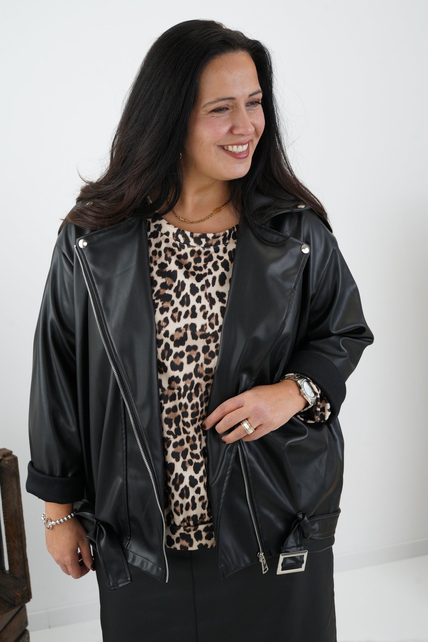 Sweatshirt in Leo-Beige (38-44)
