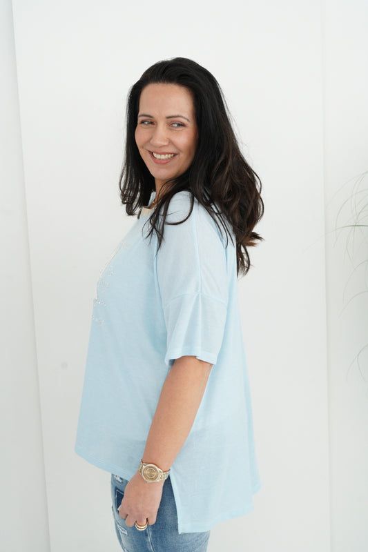 T-Shirt in Hellblau (42-46)