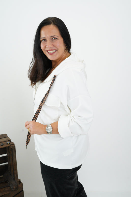 Sweatjacke in Off-White (40-44)