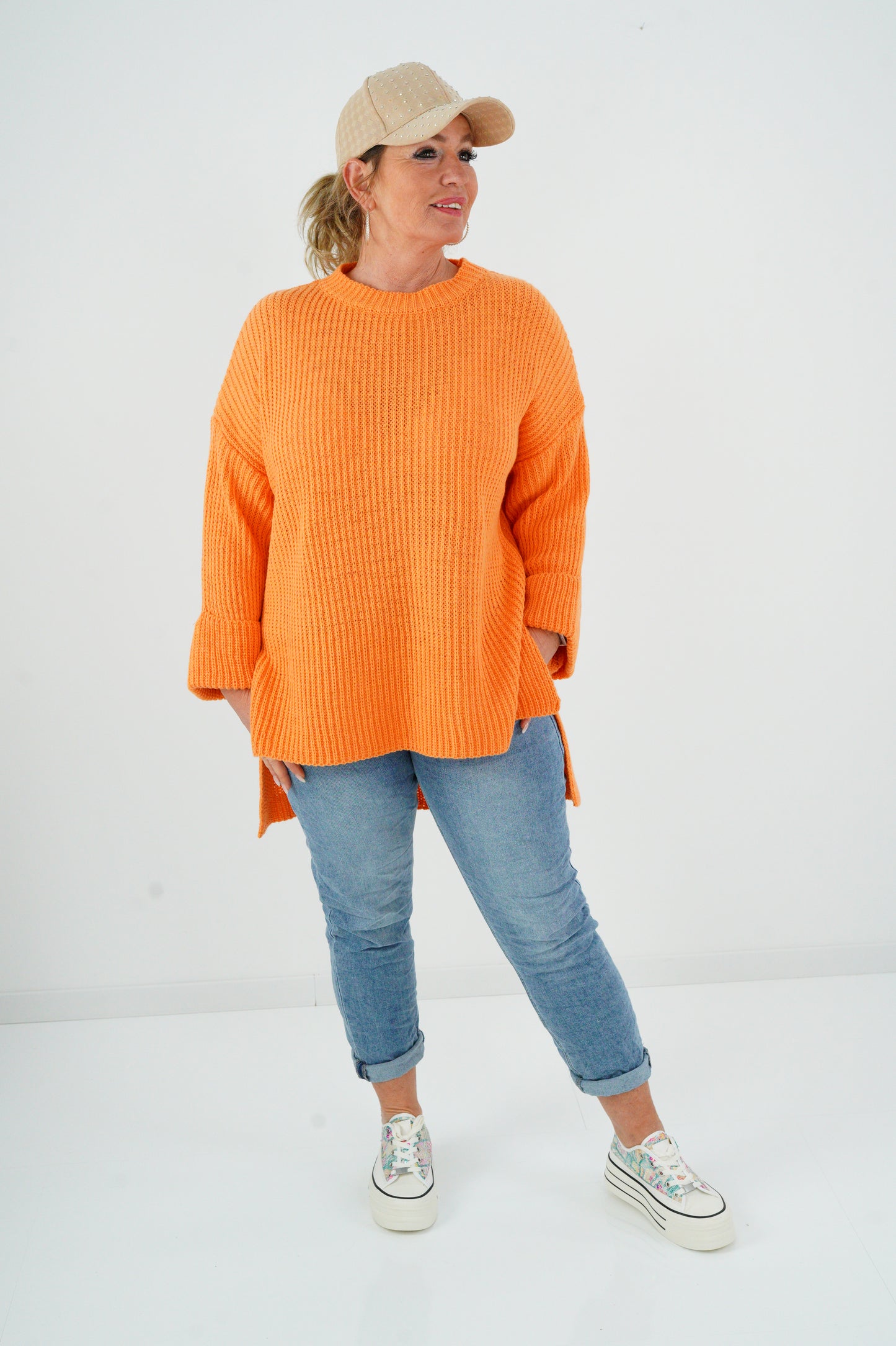 Strickpullover in Orange (38-42)