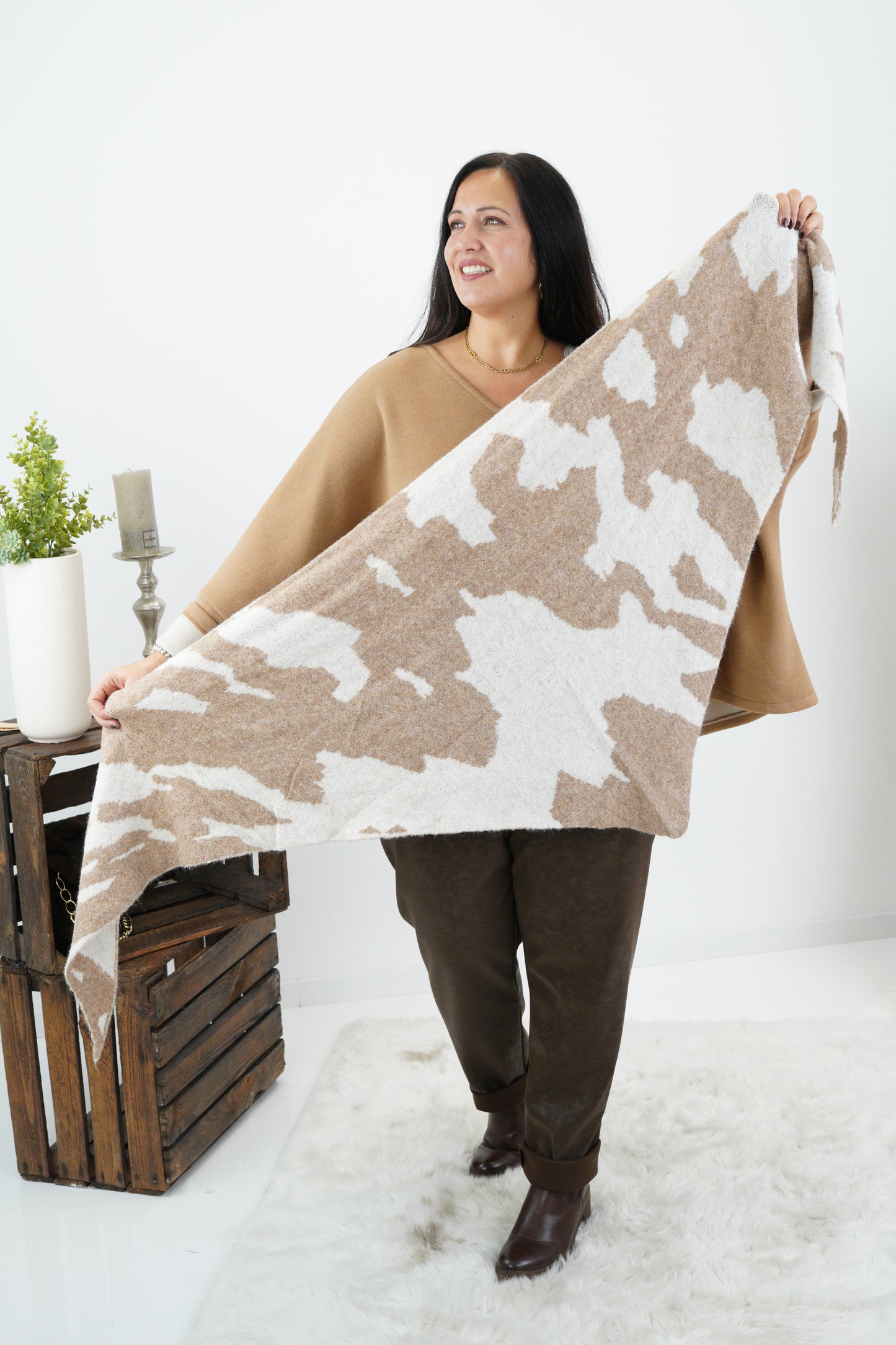 Schal in Braun-Beige (One Size)