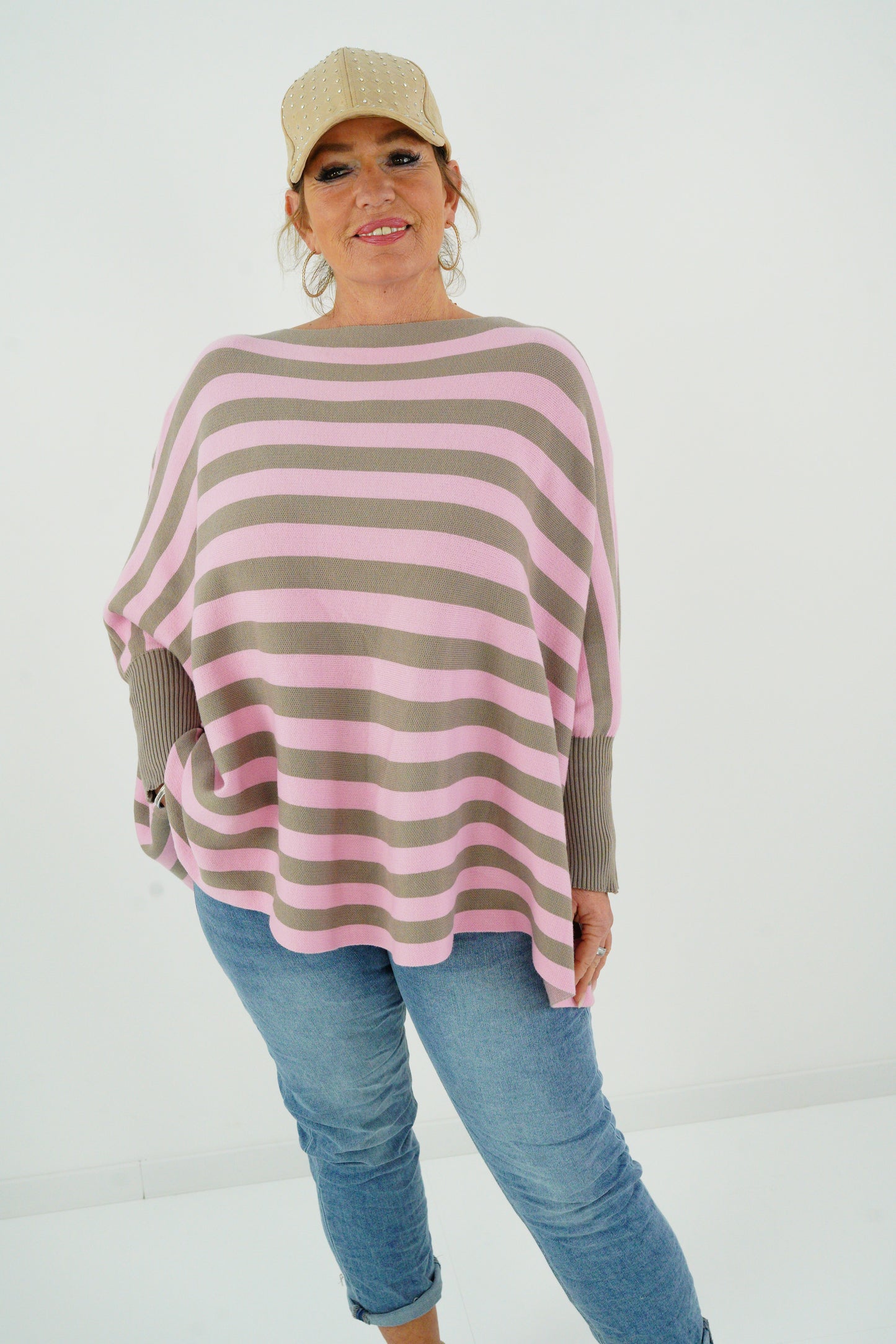 Pullover in Rosa-Taupe (38-48) Oversize