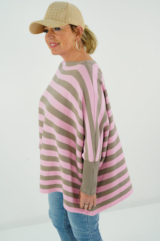 Pullover in Rosa-Taupe (38-48) Oversize