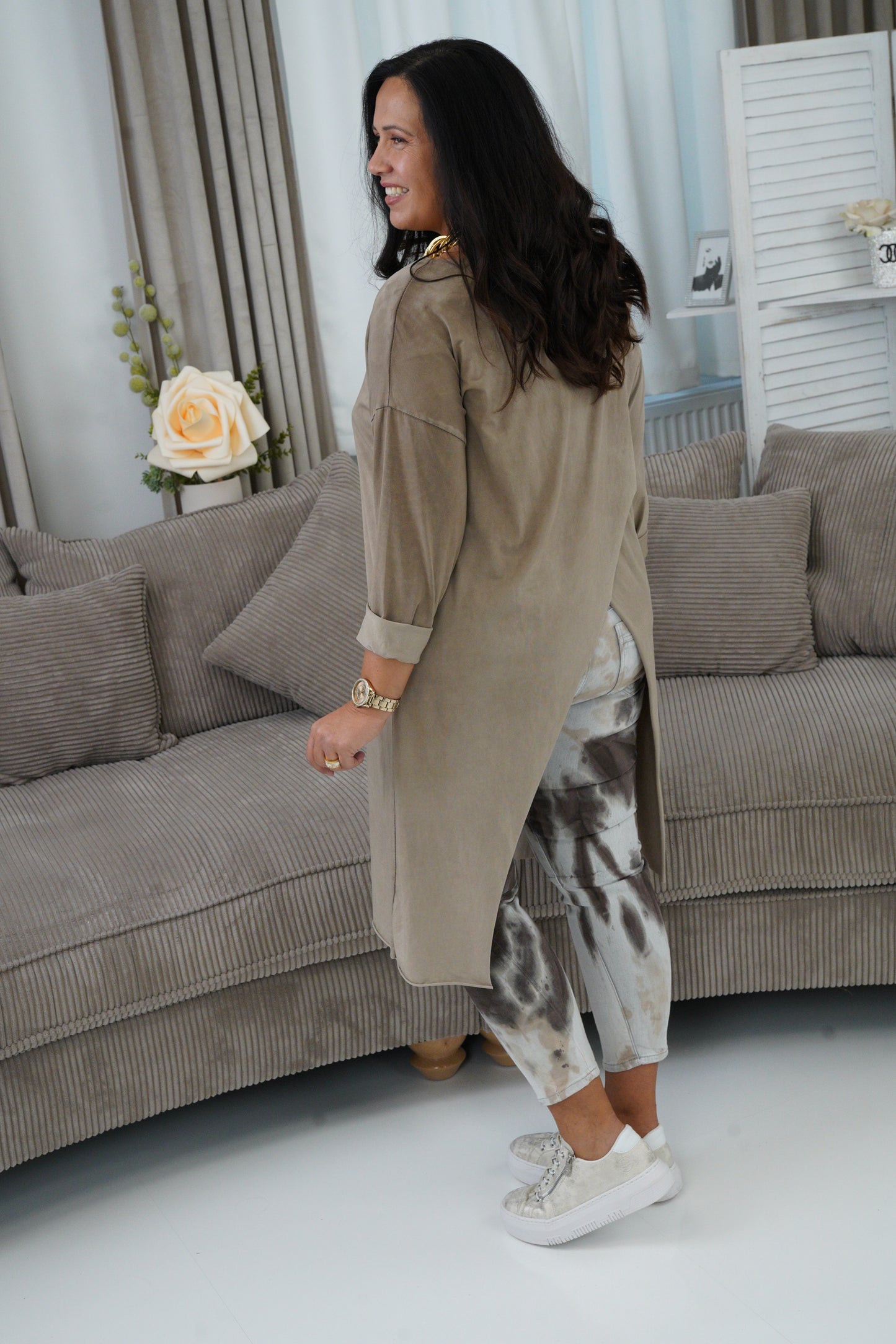 Long Shirt in Taupe (38-44)
