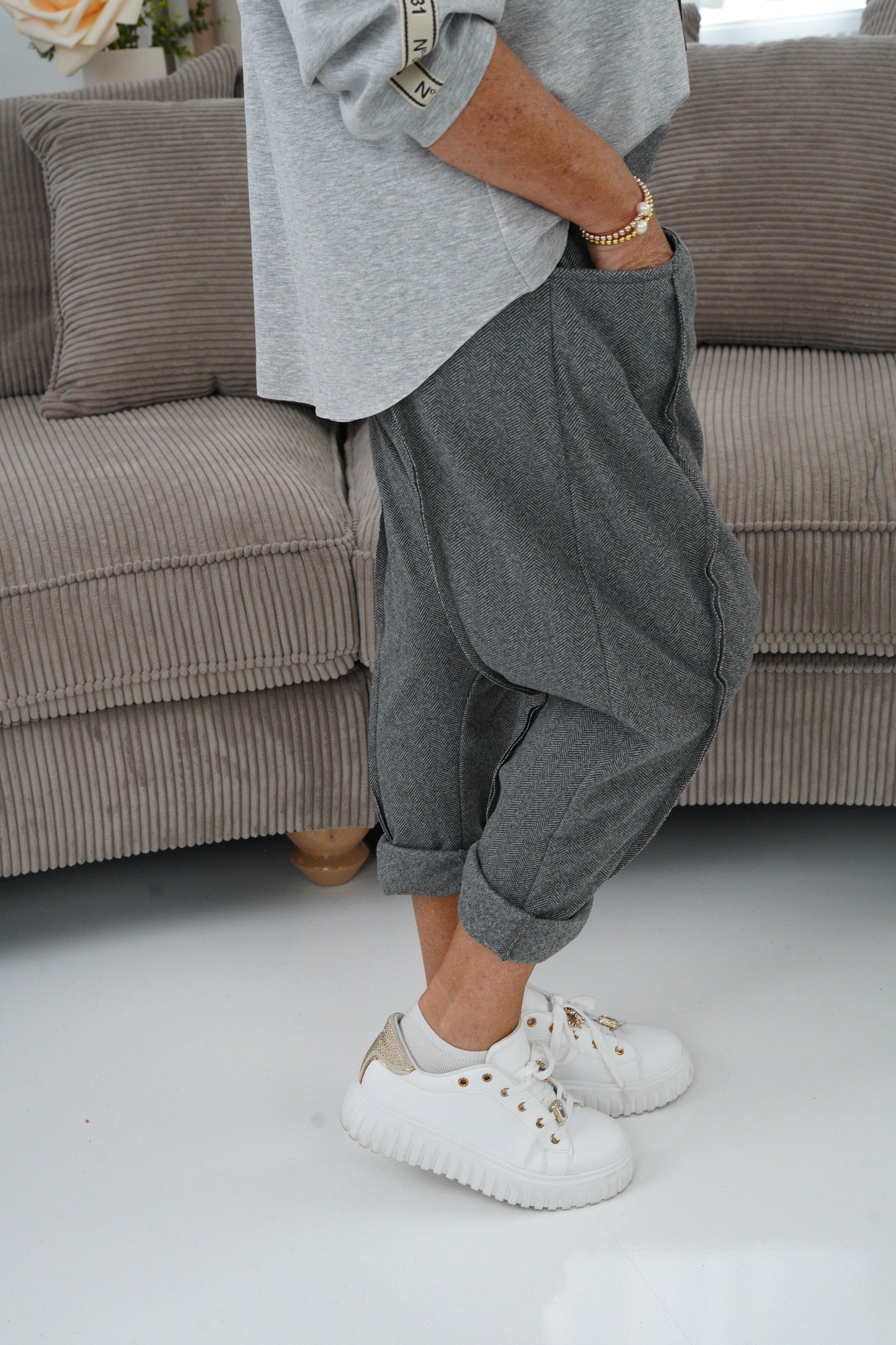 Baggy-Hose in Grau (38-42)
