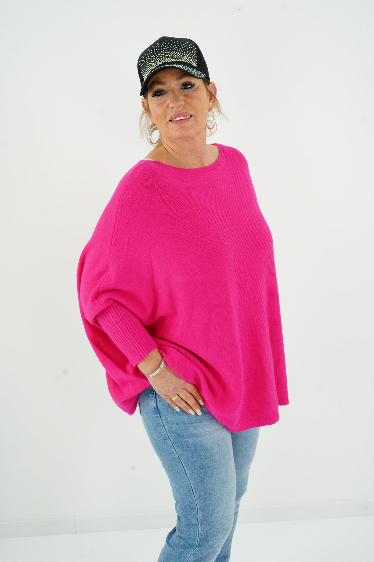 Pullover in Magenta-Pink (36-48-Oversize)