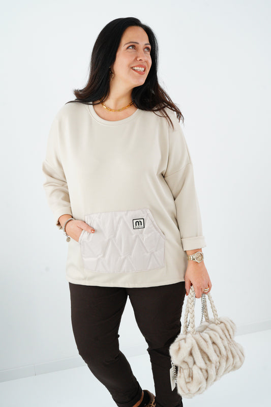 Sweatshirt in Beige (42-46)