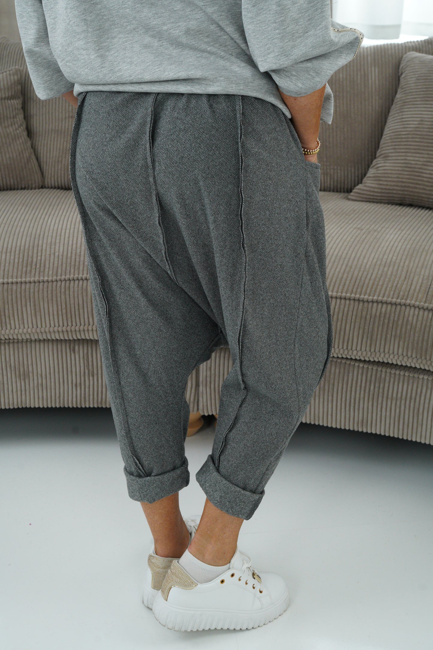 Baggy-Hose in Grau (38-42)