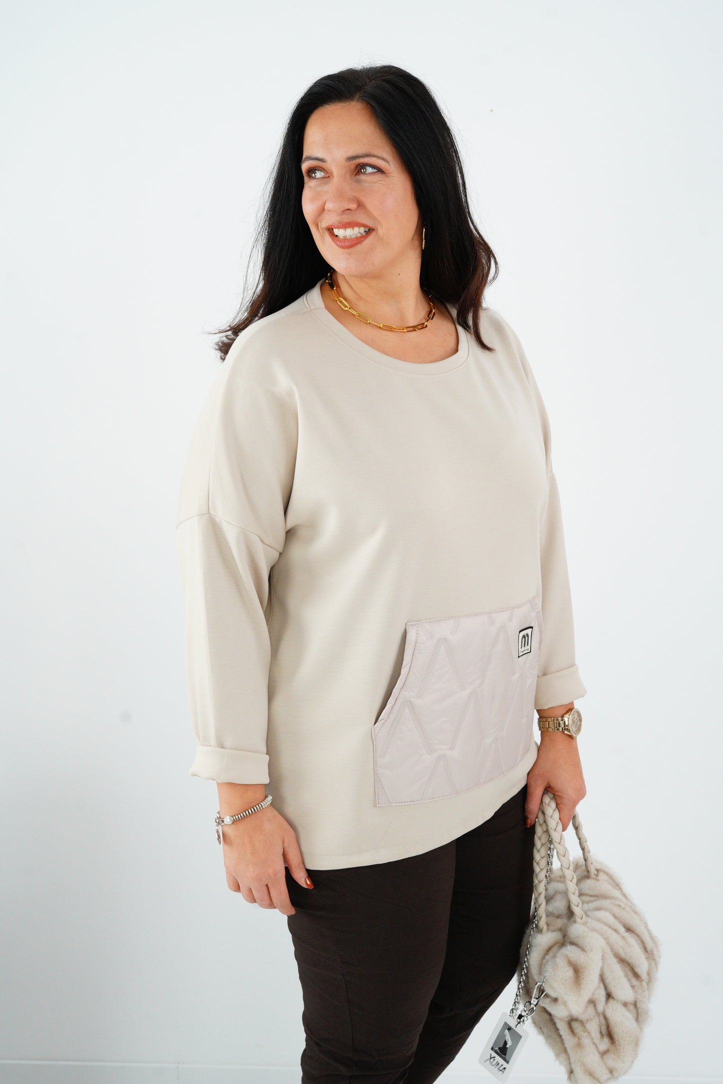 Sweatshirt in Beige (42-46)