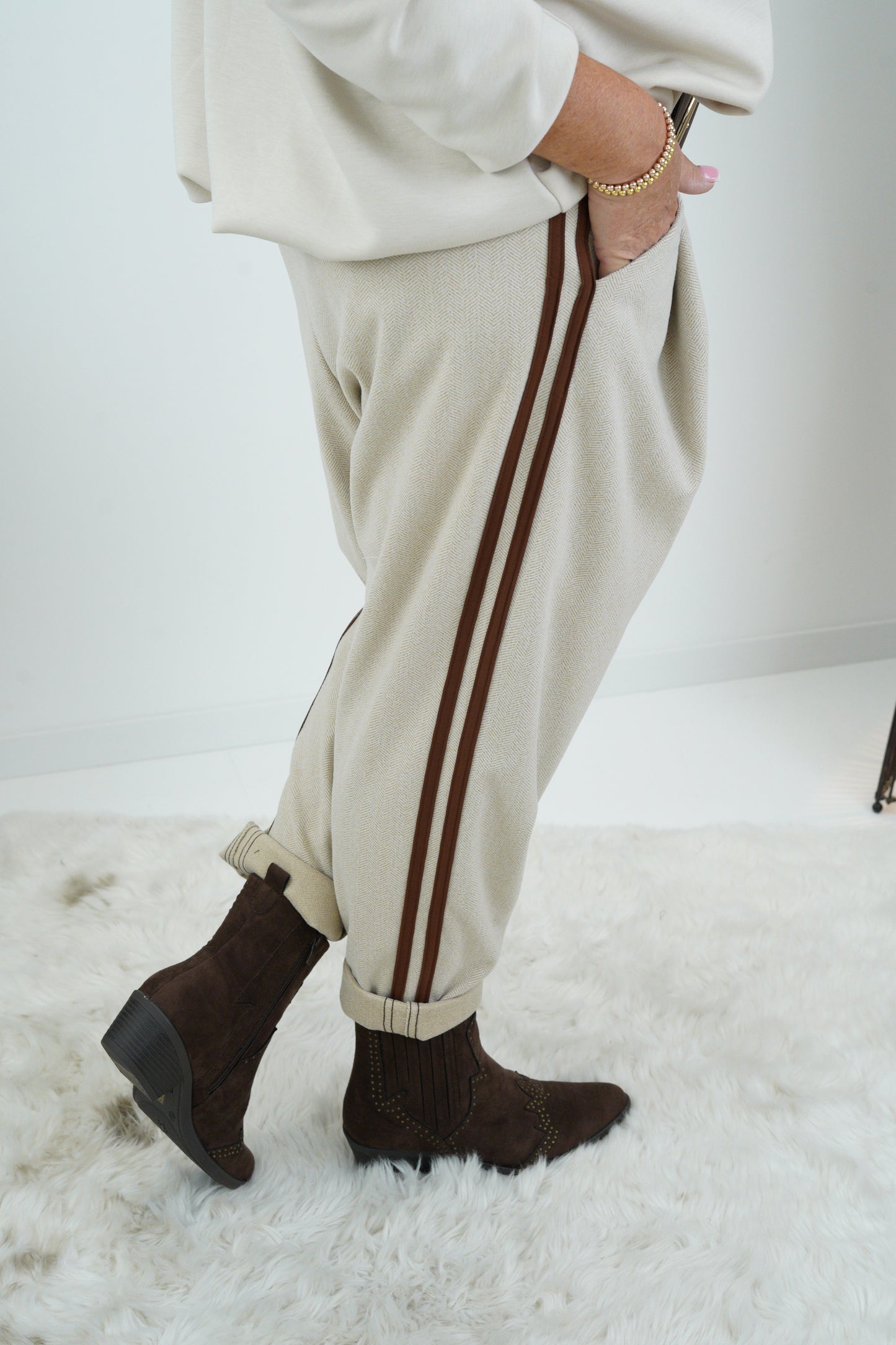 Baggy Hose in Beige-Cocnag (38-42+)