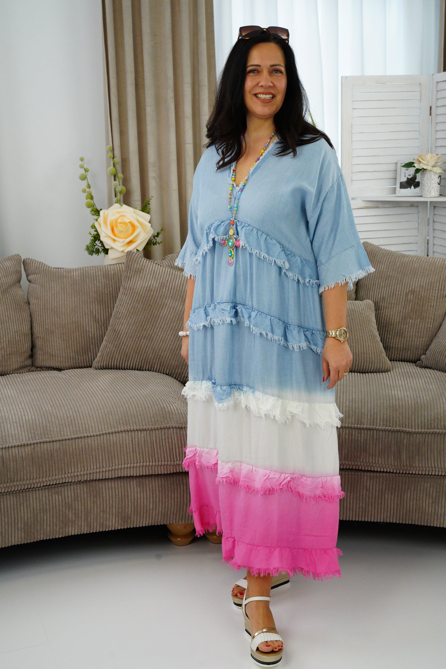 Jeans Kleid in pink (40-44)