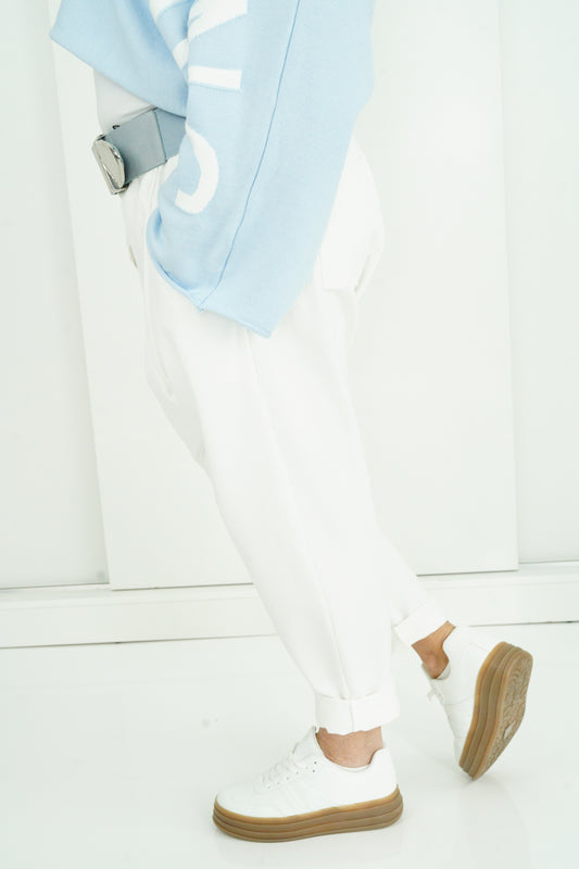 Baggy-Hose in Weiß (38-42)