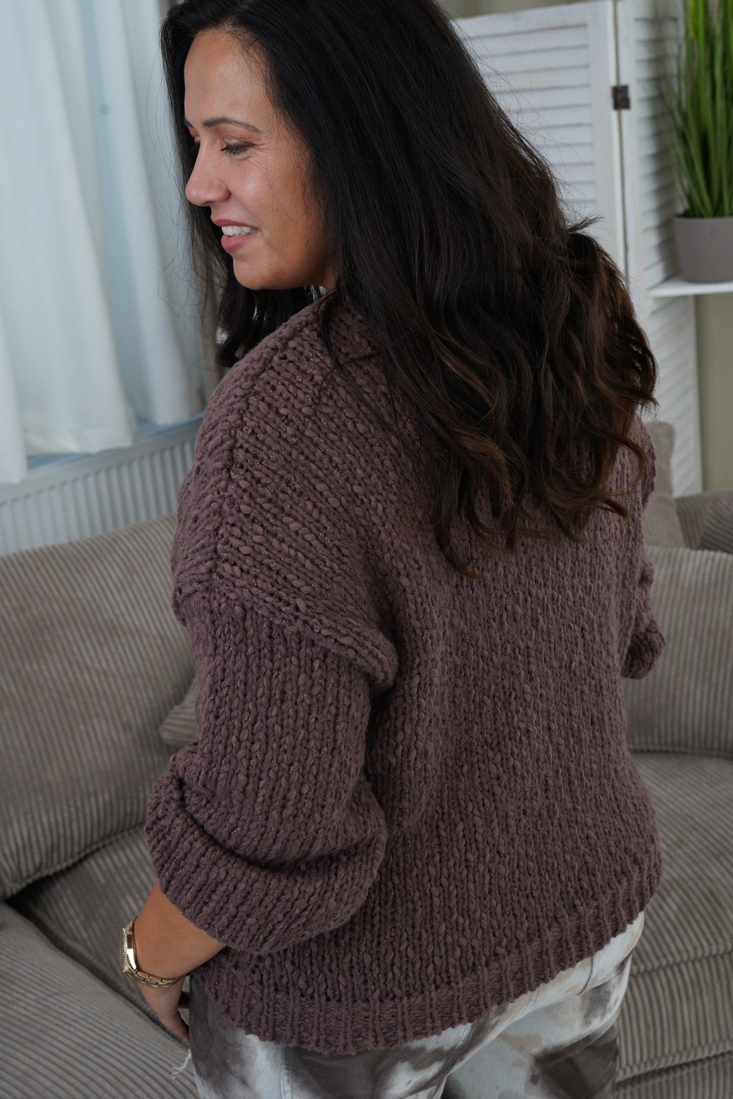 Strickpullover in Schoko (38-42+)