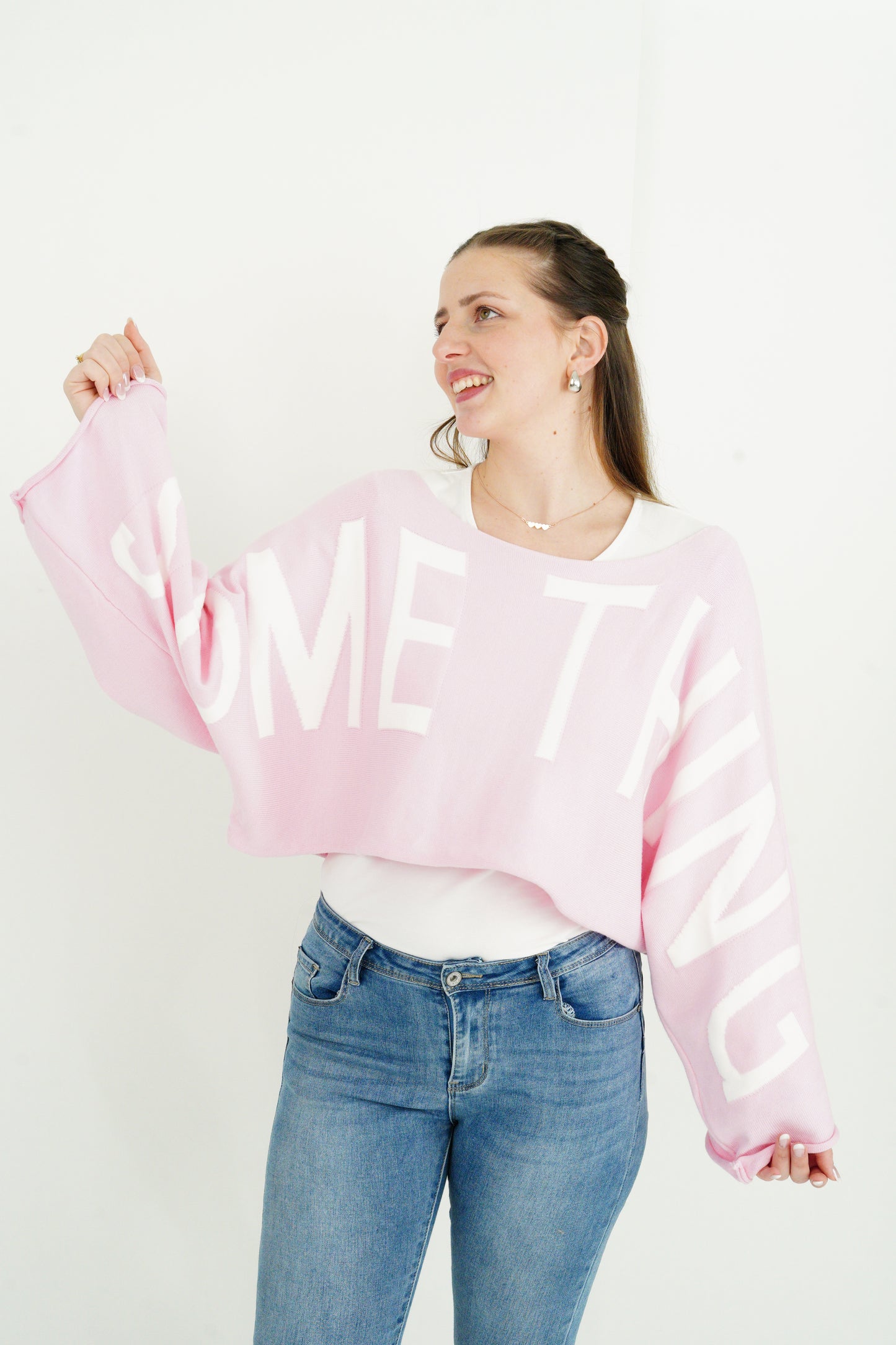 Crop Pullover in Candyrosa (36-44)