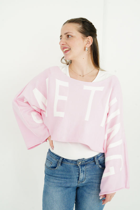 Crop Pullover in Candyrosa (36-44)