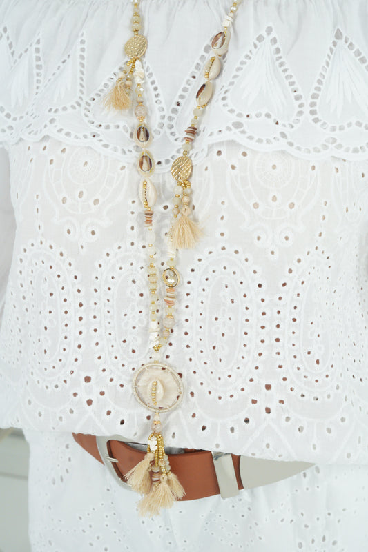 Boho-Kette in Beige
